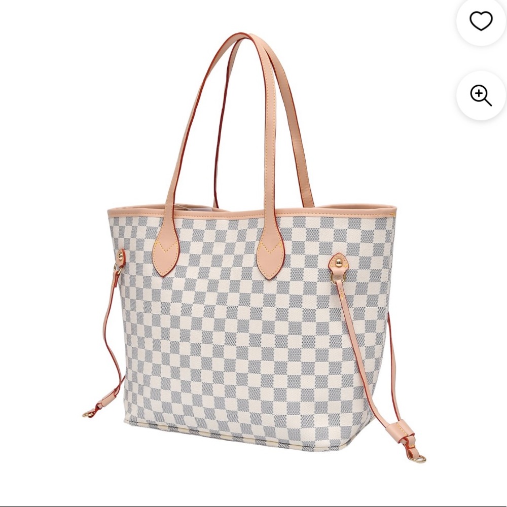 Womens Checkered Tote Shoulder bag
